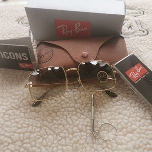 NEW Ray-Ban 1971 Light Brown Lens Square Sunglasses